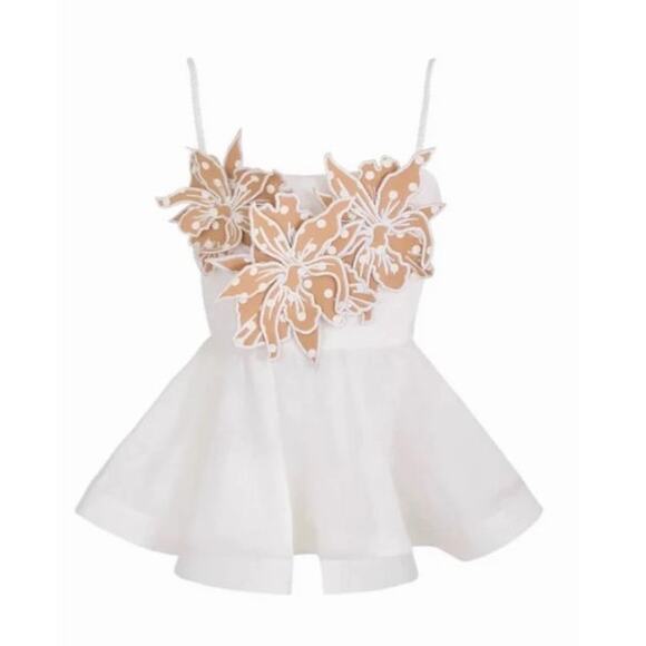 No Pise La Grama Women's White Polka Dots Dreamy Top Size M - Picture 11 of 11